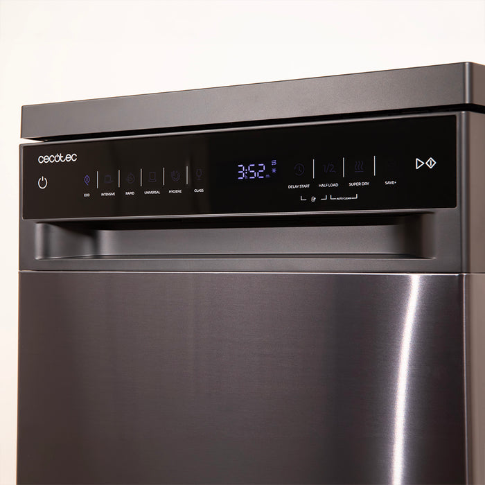 Mașină de spălat vase de 45 cm Cecotec Bolero Aguazero 4560 Dark Connected, 11 seturi, clasa C, inox închis