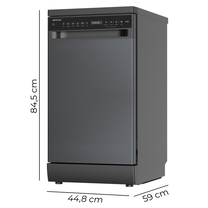 Mașină de spălat vase de 45 cm Cecotec Bolero Aguazero 4560 Dark Connected, 11 seturi, clasa C, inox închis