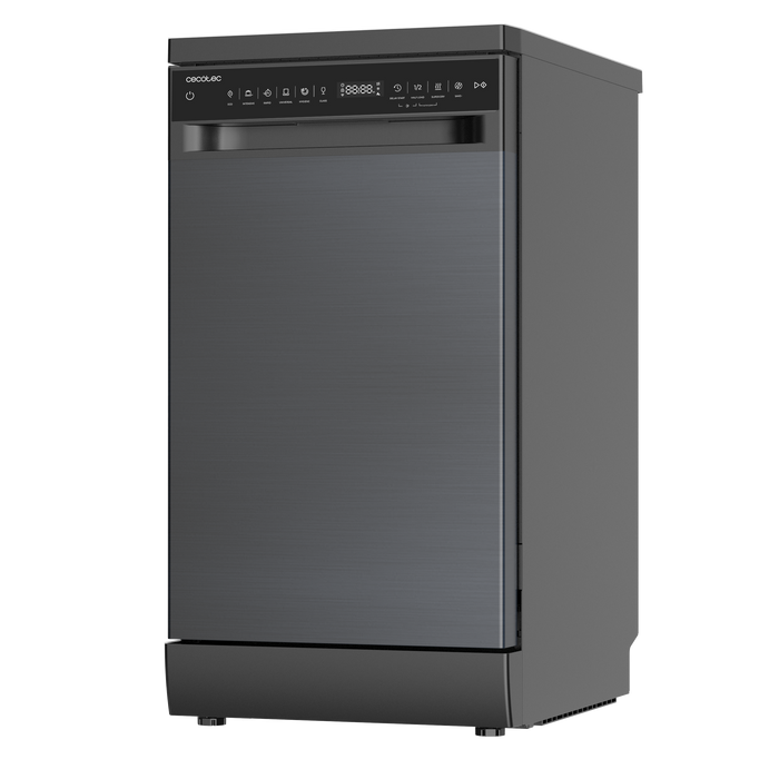 Mașină de spălat vase de 45 cm Cecotec Bolero Aguazero 4560 Dark Connected, 11 seturi, clasa C, inox închis