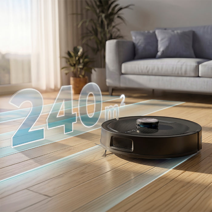 Aspirator robot cu mop Cecotec Conga M80 Dark, 25 000 Pa, autonomie până la 240 min, 33 × 33 × 10 cm