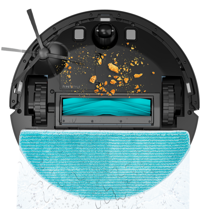 Aspirator robot cu mop Cecotec Conga M80 Dark, 25 000 Pa, autonomie până la 240 min, 33 × 33 × 10 cm