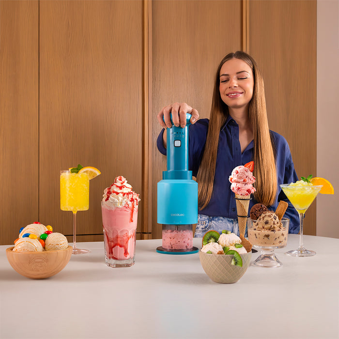 Aparat de înghețată Cecotec Gelatec EasyMove, 5 programe, 3 recipiente de 260 ml