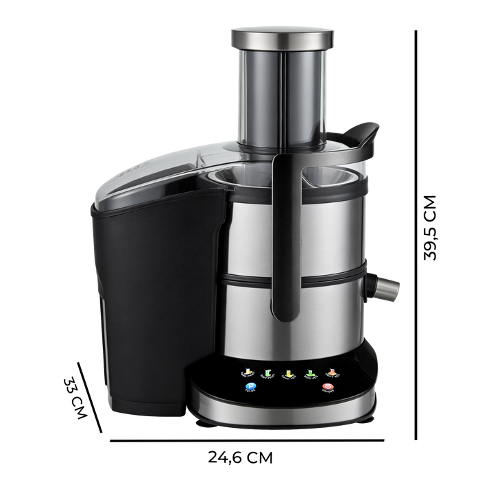 Storcător de fructe Cecotec StrongTitanium Touch, 1000 W, 3 viteze, recipient pentru suc de 0,8 l