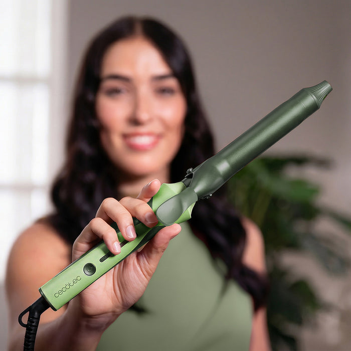 Ondulator de păr cu clips Cecotec SurfCare CurlClip Olive, 25 mm, 5 trepte de temperatură, 120–200 °C