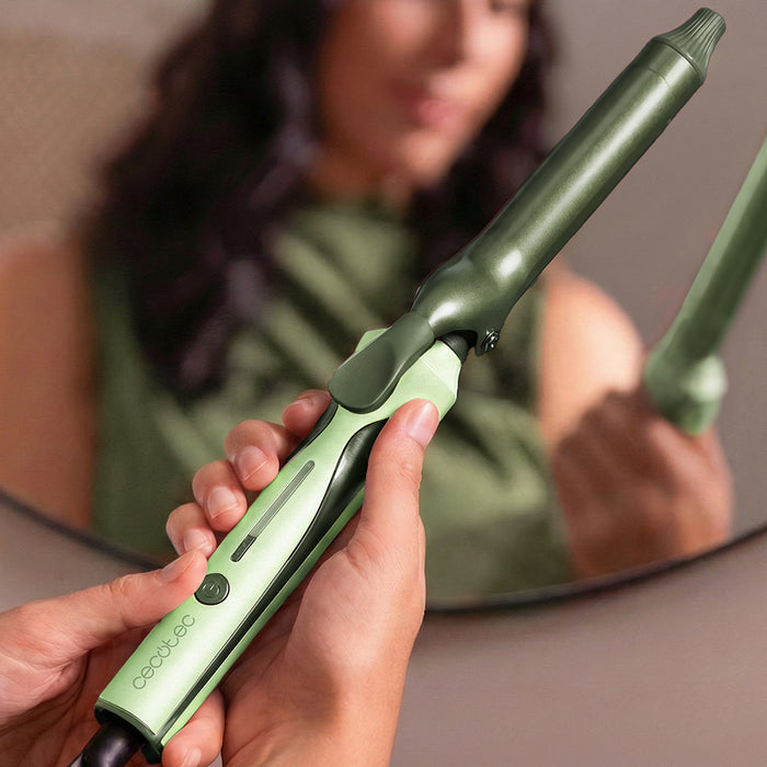 Ondulator de păr cu clips Cecotec SurfCare CurlClip Olive, 25 mm, 5 trepte de temperatură, 120–200 °C