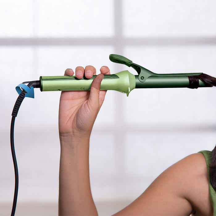 Ondulator de păr cu clips Cecotec SurfCare CurlClip Olive, 25 mm, 5 trepte de temperatură, 120–200 °C