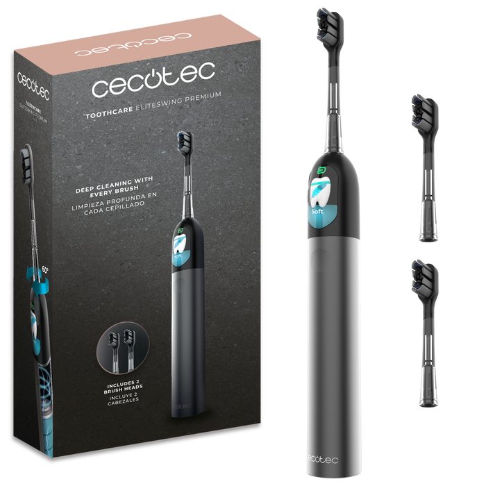 Periuță de dinți electrică Cecotec ToothCare EliteSwing Premium, oscilație 60°, autonomie până la 30 de zile, 4 moduri