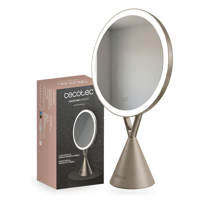 Oglindă cosmetică Cecotec FaceCare Mirror, mărire 10x, iluminare LED, 3 intensități
