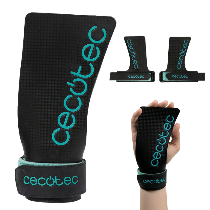 Protecții pentru mâini Cecotec Drumfit Hand Grips, 20 × 0,5 × 36 cm, 0,1 kg, negru și turcoaz
