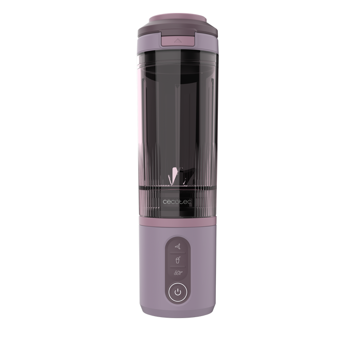 Blender portabil Cecotec Power Titanium Shake2Go Candy, 600 ml, 180 W, 3 programe, roz