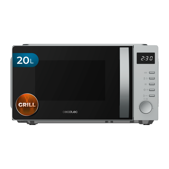 Cuptor cu microunde digital Cecotec Proclean 5005 Silver, 20 l, 700 W, 5 trepte de putere, argintiu