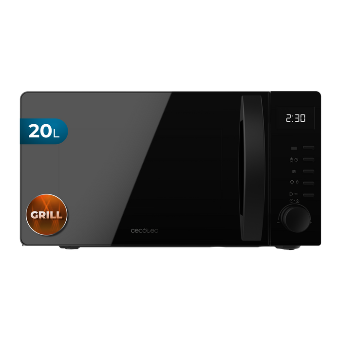 Cuptor cu microunde digital cu grill Cecotec Proclean 5105 Black, 20 l, 700 W, 5 niveluri, negru