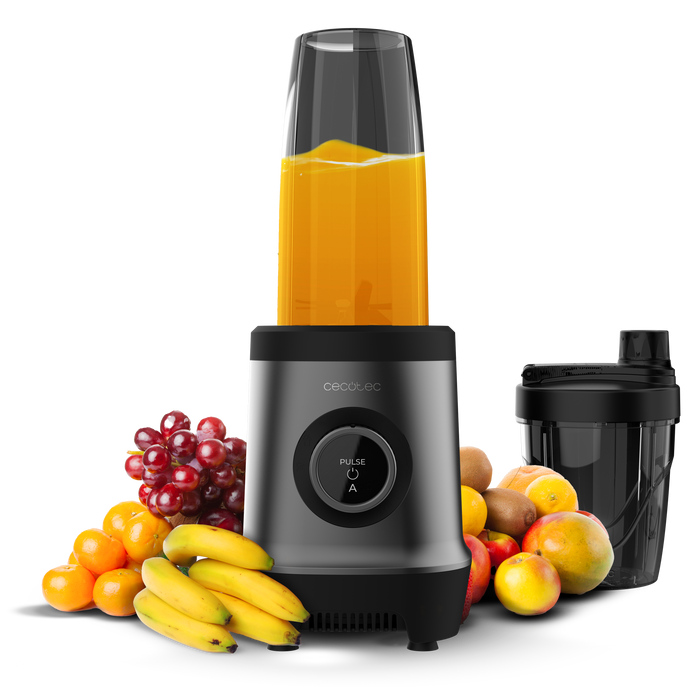 Blender personal Cecotec Nutriblender Fusion Touch, 1000 W, 550 ml și 900 ml, negru