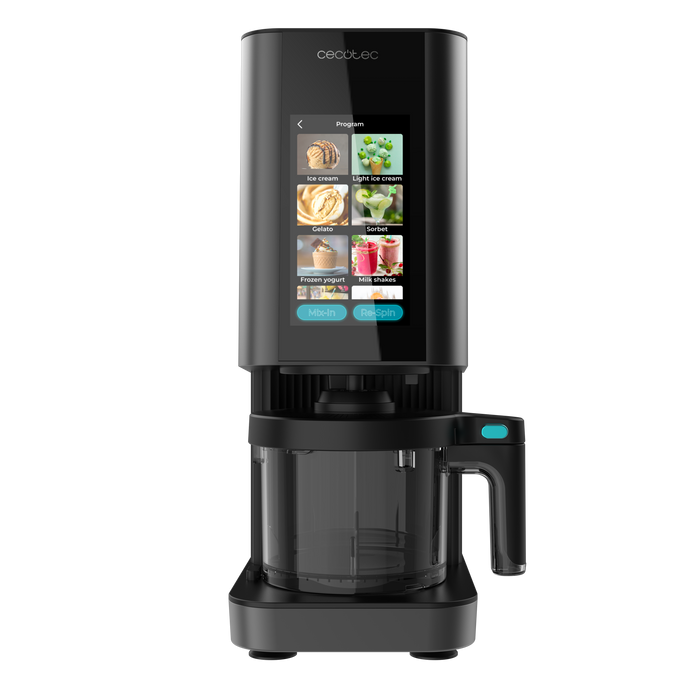 Mașină de înghețată Cecotec Gelatec 1800 Touch, 1,35 l, 10 programe, neagră