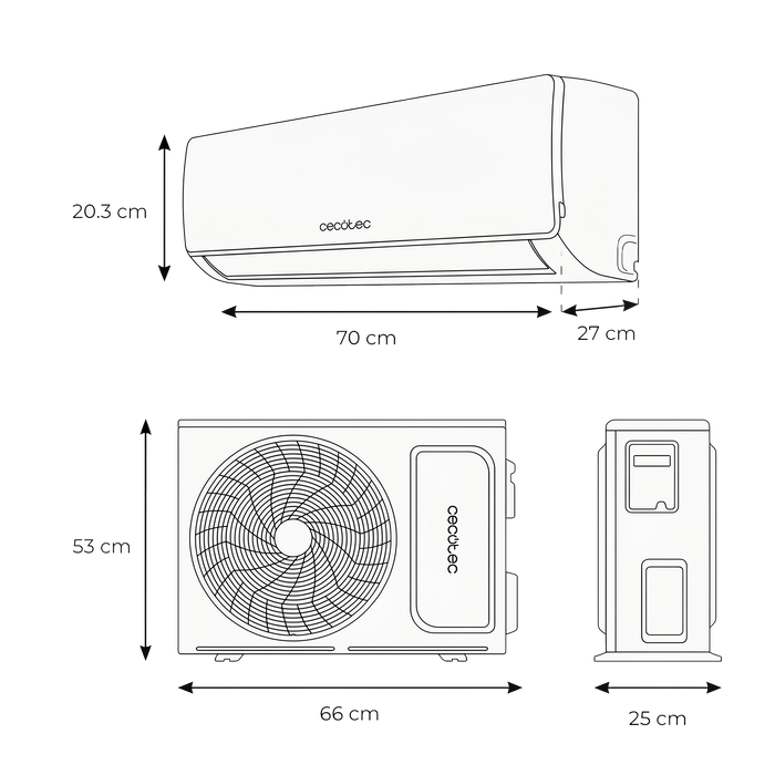 Aparat de aer condiționat split Cecotec AirClima 9000 WindFlow, 9000 BTU, clasa A++, 5 moduri
