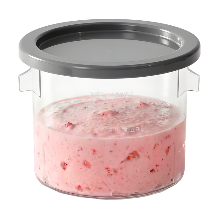 Recipiente pentru aparat de înghețată Cecotec Gelacups 1800, 3 × 450 ml, cu capace, fără BPA