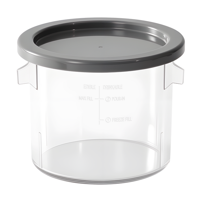 Recipiente pentru aparat de înghețată Cecotec Gelacups 1800, 3 × 450 ml, cu capace, fără BPA