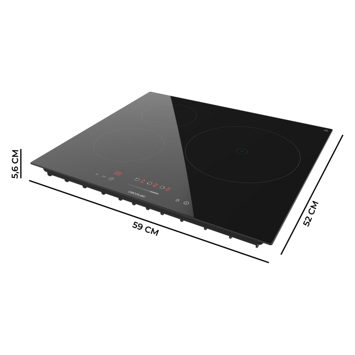 Plită cu inducție Cecotec Bolero Squad I 3001 Max, 3 zone, 6600 W, 9 trepte, neagră