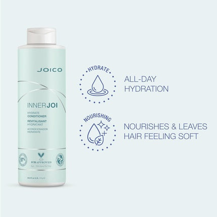Condiționator Joico INNERJOI Hydrate, pentru păr uscat și scalp, formulă vegană fără sulfat și parabeni, 33.8 Fl Oz