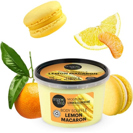 Soufflé de corp Organic Shop Lemon Macaron, 250ml