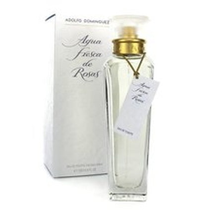 Adolfo Dominguez Agua Fresca De Rosas Eau De Toilette, Parfum Feminin, 100ml, Sticlă Transparentă cu Capăt Auriu