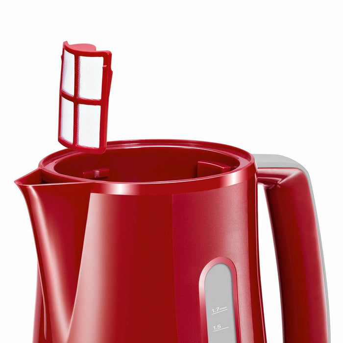 Fierbător BOSCH TWK3A014 Roșu Da Oțel inoxidabil Plastic Plastic/Oțel inoxidabil 2400 W 1,7 L