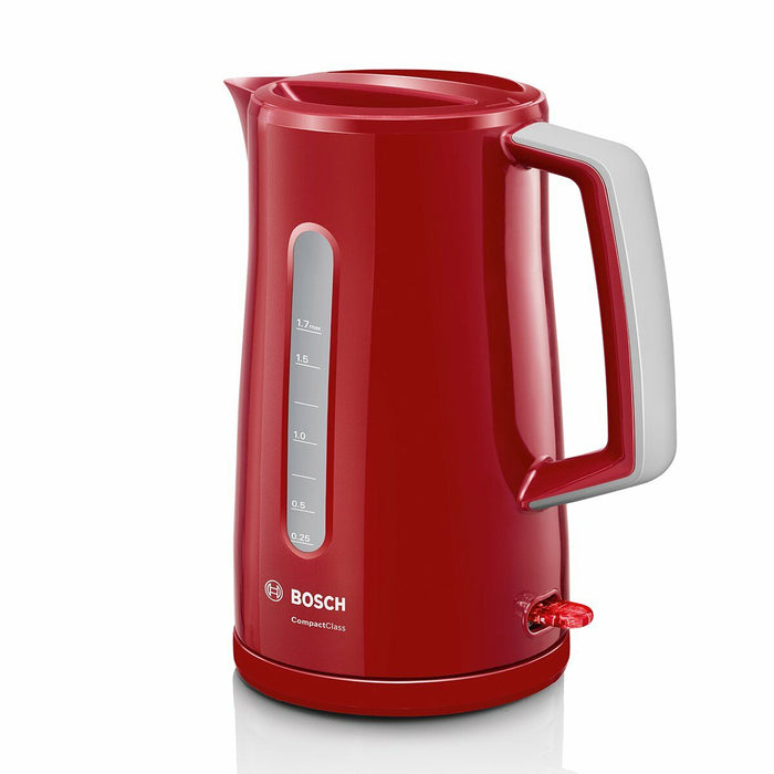 Fierbător BOSCH TWK3A014 Roșu Da Oțel inoxidabil Plastic Plastic/Oțel inoxidabil 2400 W 1,7 L