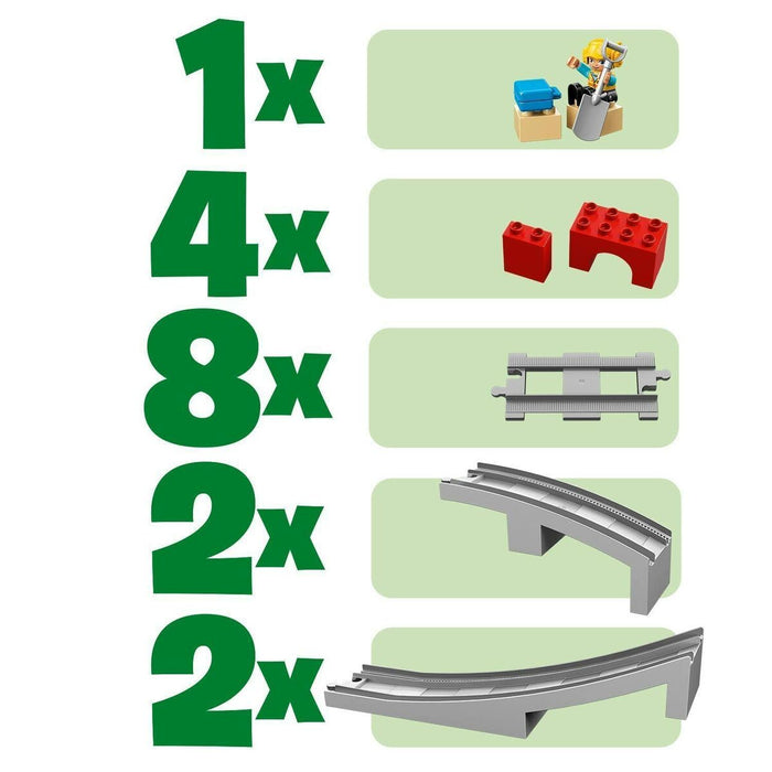 Set de Jucării cu Vehicule   Lego DUPLO 10872 Train rails and bridge         26 Piese