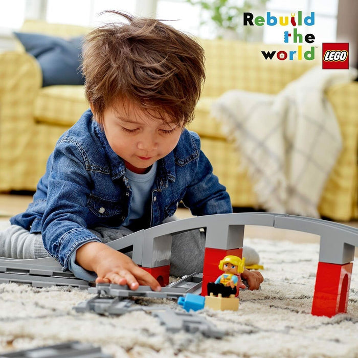 Set de Jucării cu Vehicule   Lego DUPLO 10872 Train rails and bridge         26 Piese