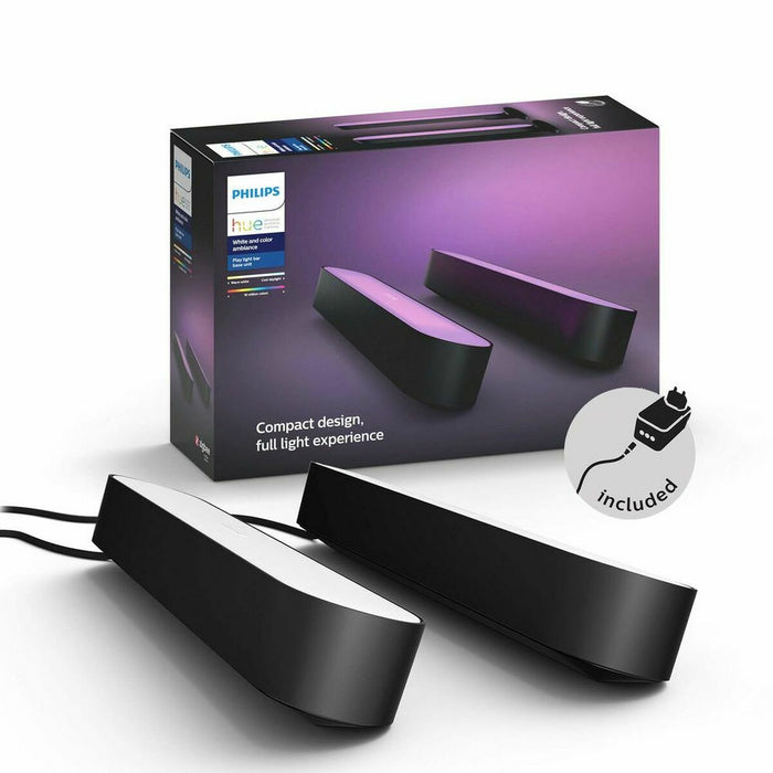 Lampă LED portabilă inteligentă Philips Hue Play Negru Sintetic Plastic 230 V 100 - 240 V 50-60 Hz (2 Unități)