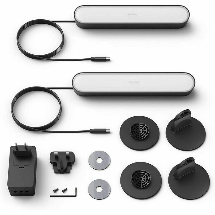 Lampă LED portabilă inteligentă Philips Hue Play Negru Sintetic Plastic 230 V 100 - 240 V 50-60 Hz (2 Unități)