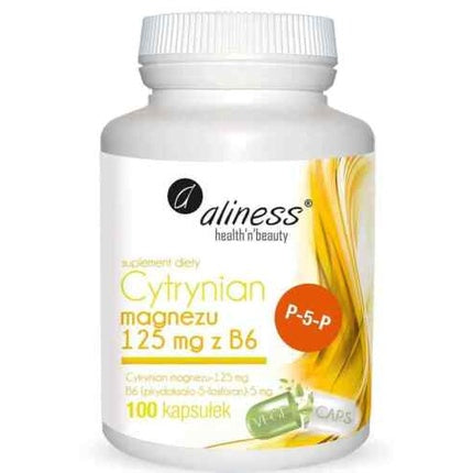 Supliment Magneziu cu Vitamina B6, Aliness, 125mg, 100 Capsule