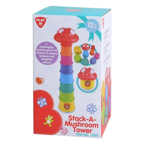 Jucărie de stivuire PlayGo Stack-A-Mushroom Tower, 12+ luni