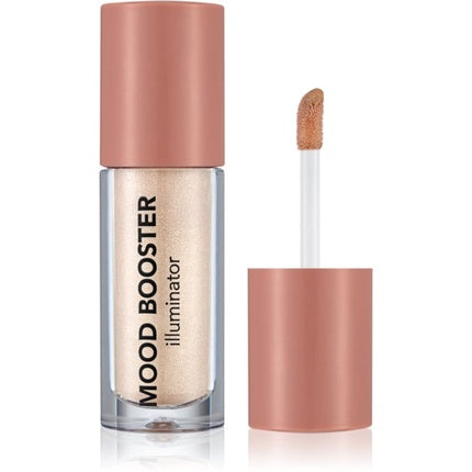 Flormar Mood Booster Illuminator Sun Goddess, Highlighter cremă, ambalaj transparent cu capac roz pal