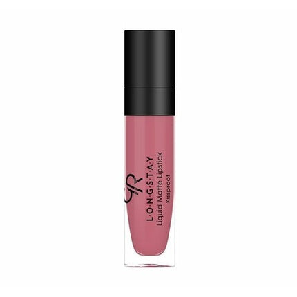 Ruj lichid Golden Rose Longstay Liquid Matte Lipstick 36, culoare roz, ambalaj transparent cu capac negru