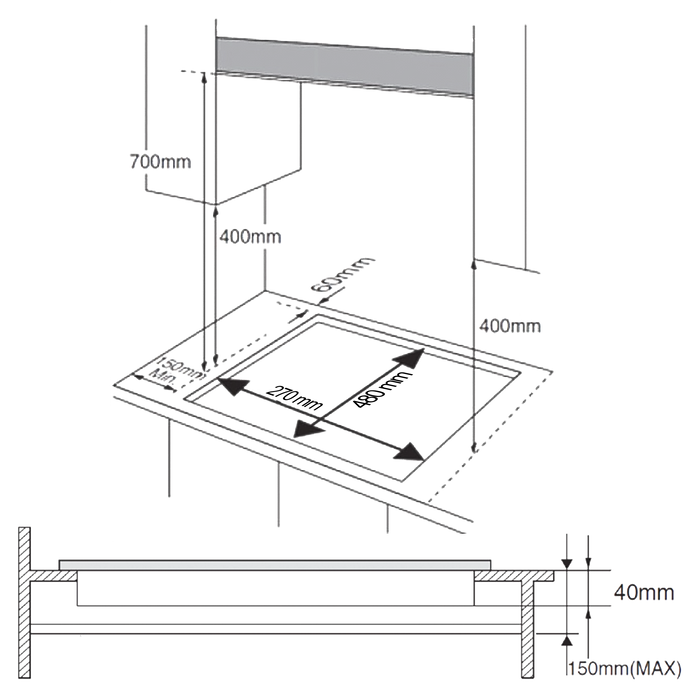 Plită pe gaz Cecotec Bolero Squad G 1400F Inox, 3,4 kW, 1 arzător, 29,5 × 51 × 10,5 cm, inox