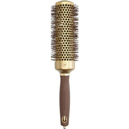 Perie Rotundă, Olivia Garden, Expert Blowout Speed Wavy Bristles Gold & Brown 45, Culoare Aurie și Maro