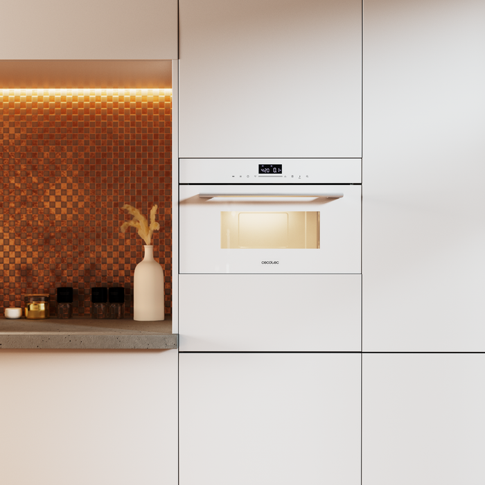 Cuptor cu microunde încorporabil Cecotec Bolero Hexa MW703800 Glass White, 34 l, grill, alb
