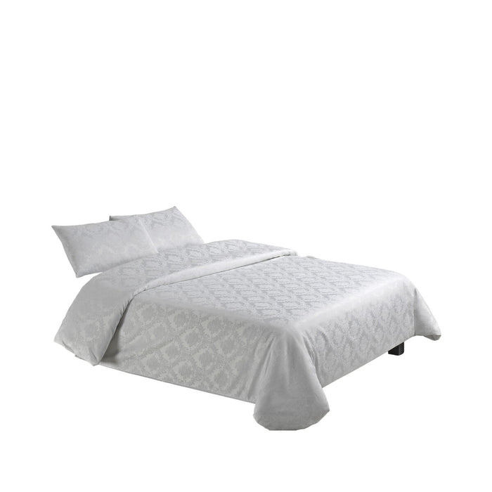 Set husă de pătură Alexandra House Living Viena Alb Pat 90 4 Piese