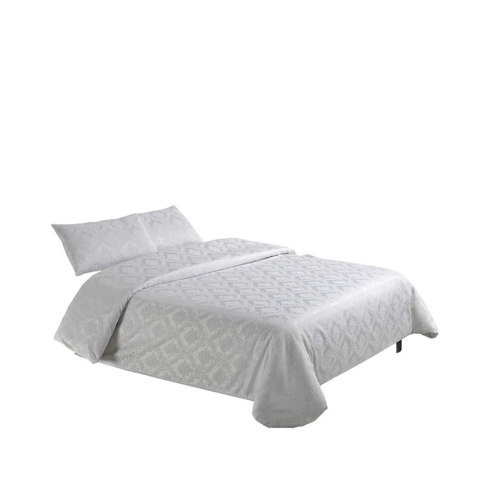 Set husă de pătură Alexandra House Living Viena Alb Pat 180 6 Piese