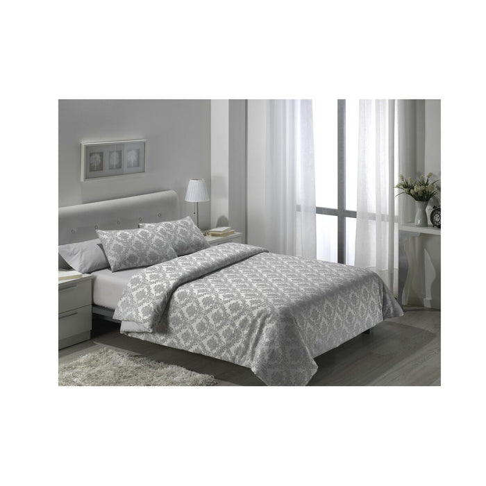 Set husă de pătură Alexandra House Living Viena Gri Perlat Pat 135/140 5 Piese