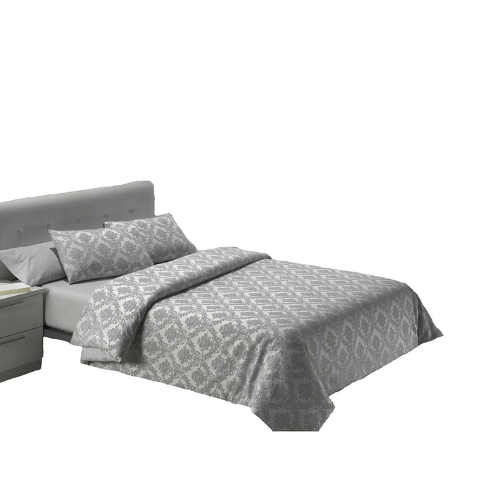 Set husă de pătură Alexandra House Living Viena Gri Perlat Pat 135/140 5 Piese
