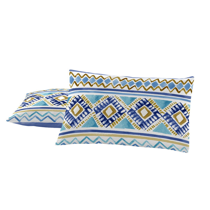 Față de pernă Alexandra House Living Vinia Albastru 50 x 75 cm (2 Unități)