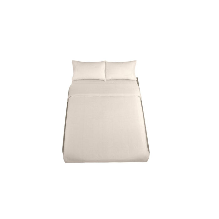 Set husă de pătură Alexandra House Living QUTUN Natural Pat 200 4 Piese