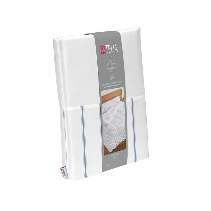 Set husă de pătură Alexandra House Living Rita Albastru Pat 200 3 Piese