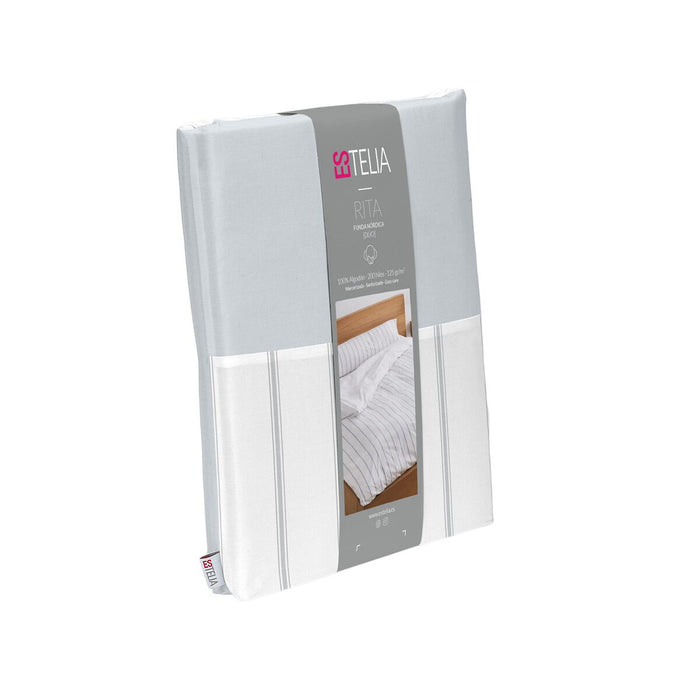 Set husă de pătură Alexandra House Living Rita Gri Perlat Pat 90 2 Piese