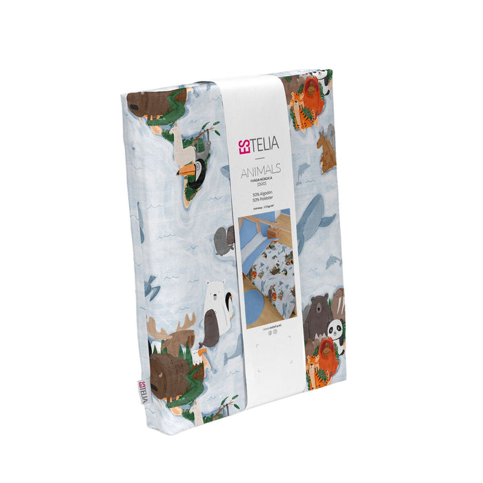 Set husă de pătură Alexandra House Living Animals Multicolor Pat 90 2 Piese