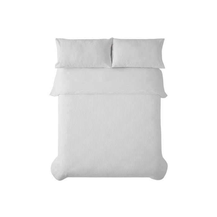 Set husă de pătură Alexandra House Living Banús Alb Pat 150 3 Piese