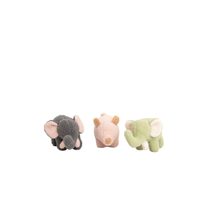Jucărie de Pluș Crochetts Bebe Verde Gri Elefant Porc 30 x 13 x 8 cm 3 Piese