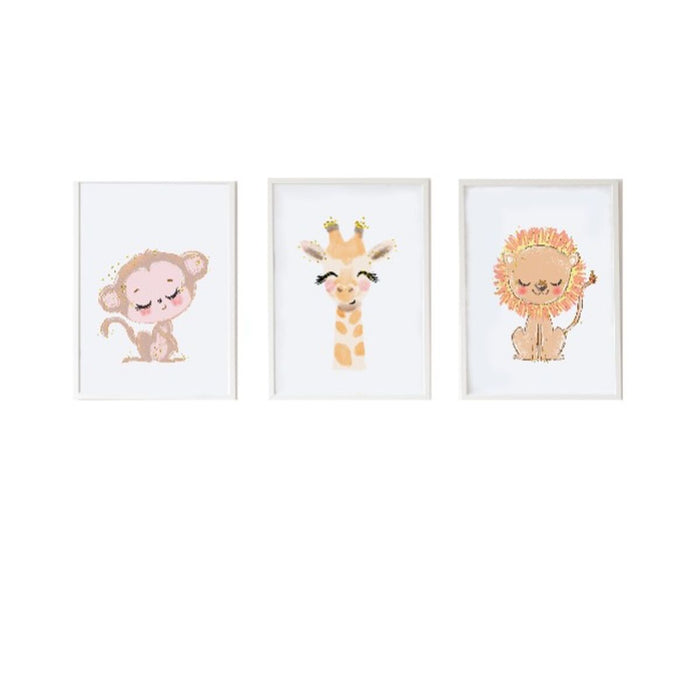 Foi Crochetts 33 x 43 x 2 cm Leu Maimuță Girafă 3 Piese